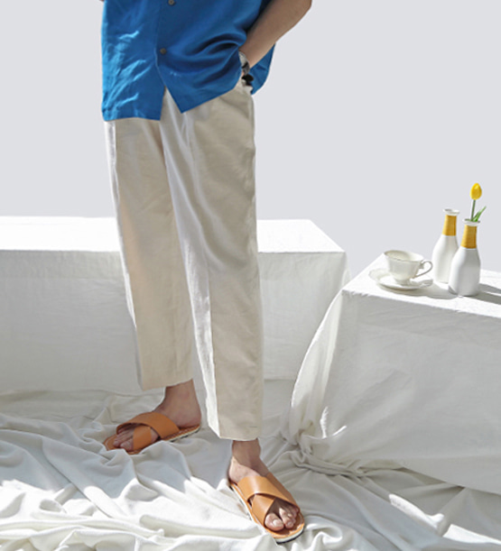 Linen wide pants (3color)
