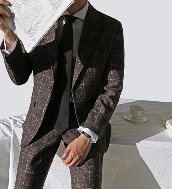 Bokasi check brown suit (1color) (02.26순차발송)