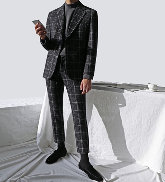 Bokasi check black suit (1color)