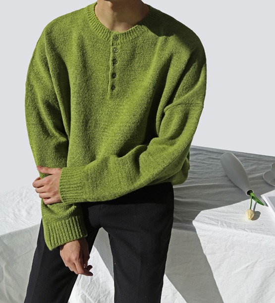 Annble Wool Button Knit (5color) (wool 60%)