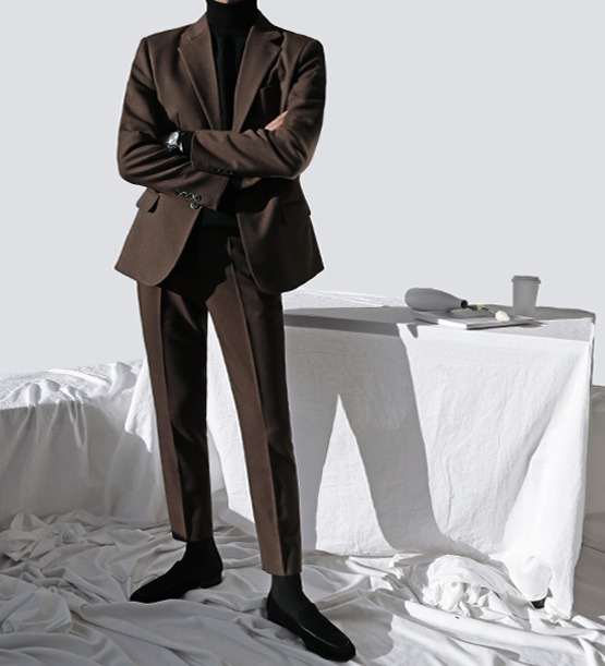 Classic wool brown suit (1color)