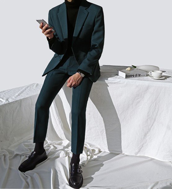 F/w single Bluegreen suit (1color)