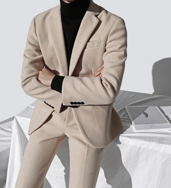 Cashmere oatmeal suit (1color) (wool 70%)