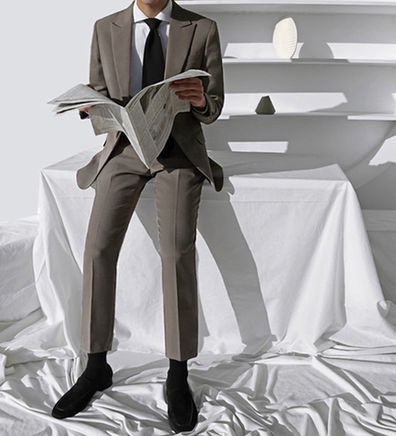 Anderson single khaki&amp;grey suit (1color)