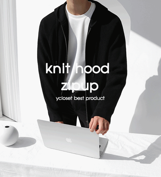 Vog knit hood zipup (5color)