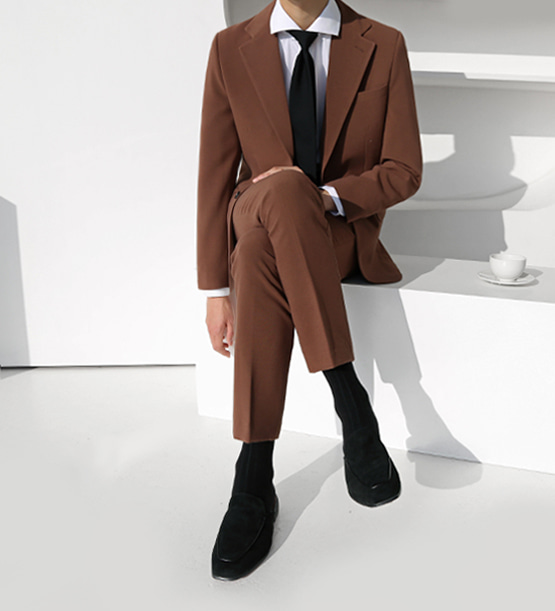 Dayz cotton span brown suit (1color)