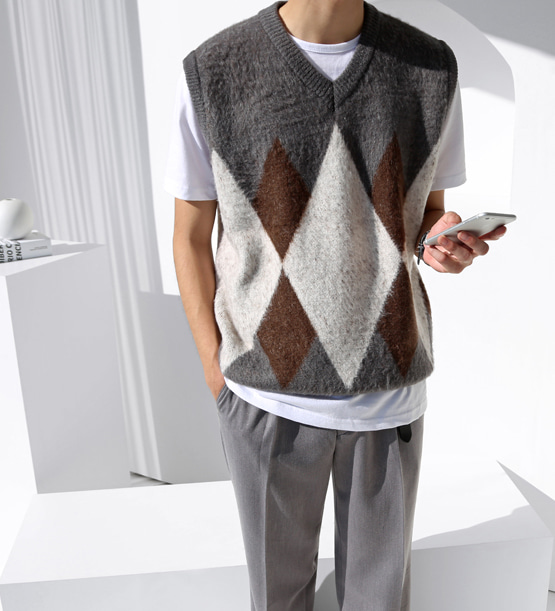 Cresen knit vest (2color)