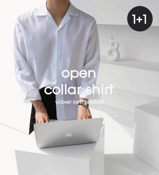 1+1 Mond open collar shirt (8color)