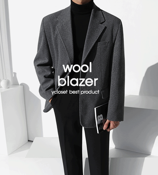Collis wool blazer jacket (CHARCOAL/M)(sale/재고 소진 시 마감)