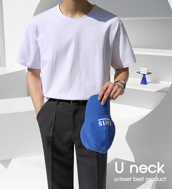 Combed u-neck tee(3color)