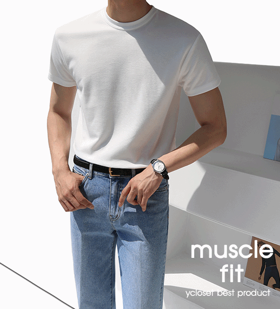 1+1 Roger muscle fit half tee(10color)