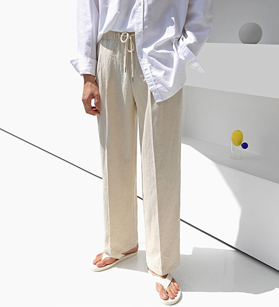 Taud two-tuck linen pants (6color)
