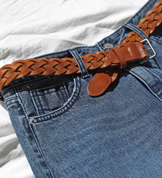 Mash leather belt (3color)