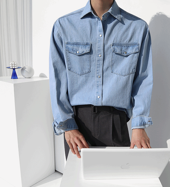 Zeneve washing denim shirt(1color)