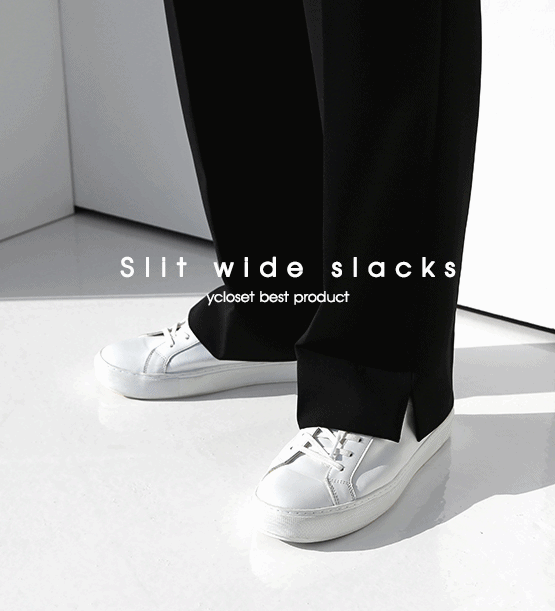 Blic slit wide slacks(3color)
