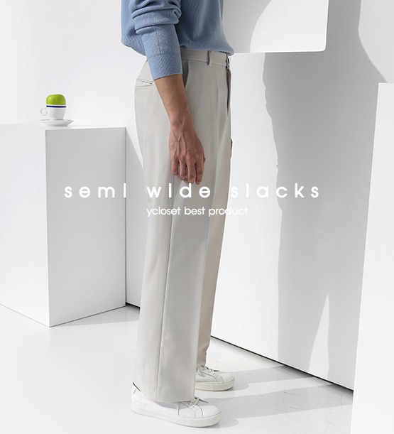 Verga back banding semi wide slacks (5color)