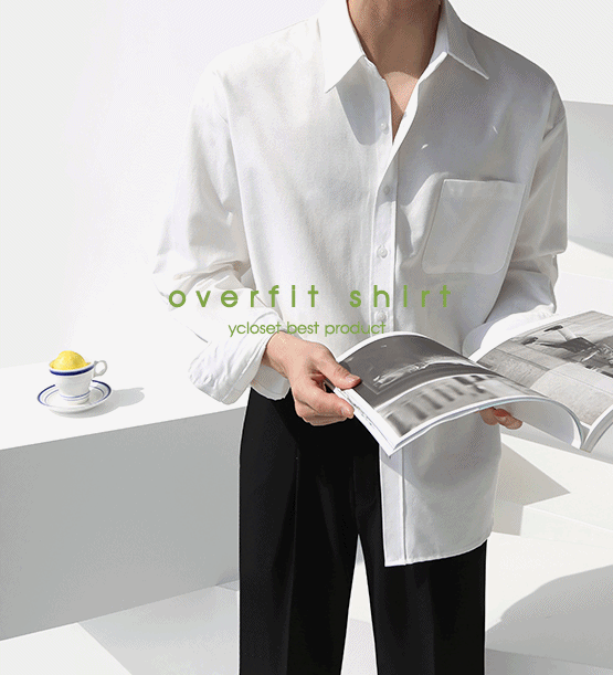 Wif over fit oxford shirt (5color)