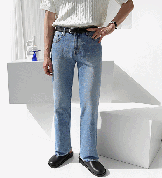 Dennis semi long denim pants (2color)