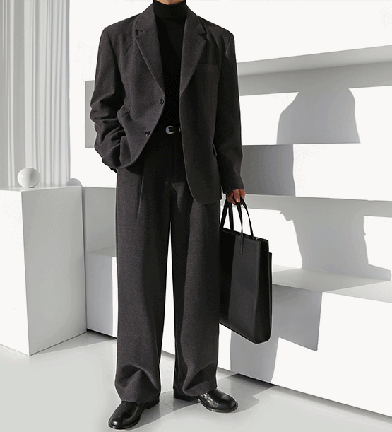 Mark wool wide suit (울40%, 겨울와이드수트)