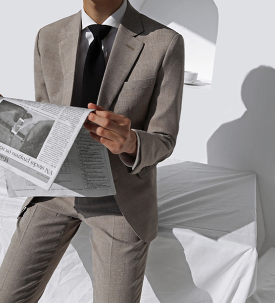 Stick check beige suit (1color)