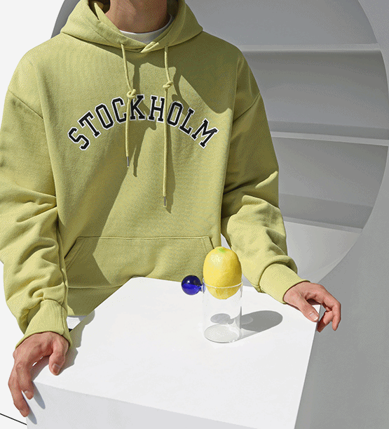 Stockholm overfit cotton hoodie (4color)